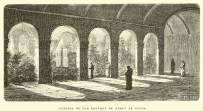 Interior of the Convent of Mercy at Cuzco by Edouard Riou